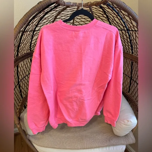 LMSS Neon Pink Embroidered Sweatshirt Large - Picture 2 of 4